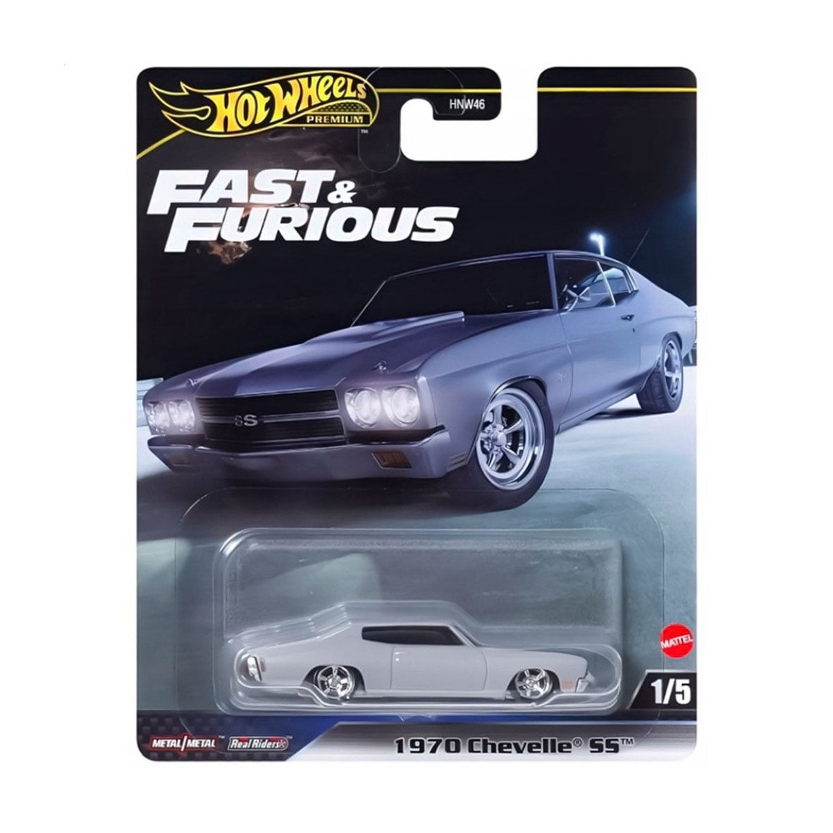 Автомодель Hot Wheels Форсаж 1970 Chevelle SS сіра, від 3 років (HNW46)